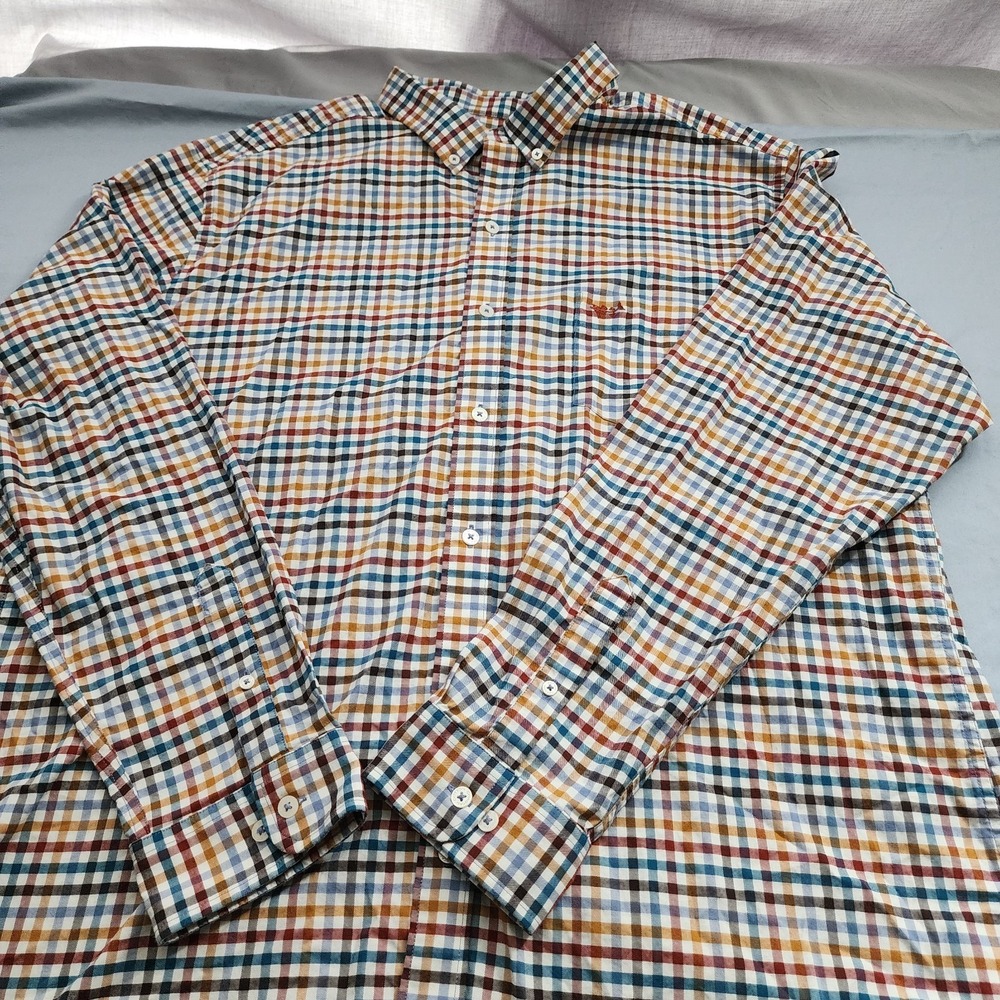 Coastal Cotton Plaid Long Sleeve Classic Fit Button Down Shirt Mens‎ XXL Sharp